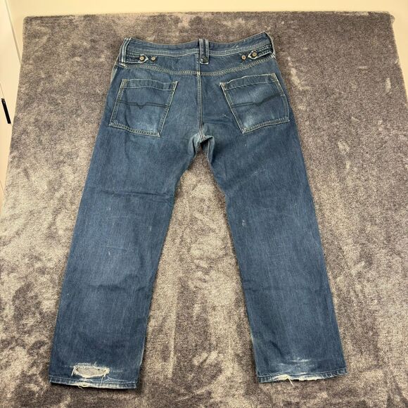 Diesel Gualbon Men's Denim Baggy Distressed Jeans Cinch Waist 33X30(37X28) 0081L - Picture 13 of 16